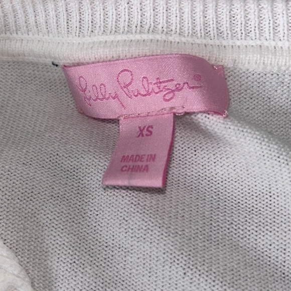 LN Lilly Pulitzer Jamie Cameo White Battenberg Eyelet Scalloped Lace Top - XS - Picture 11 of 14